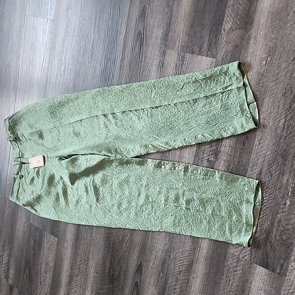 CINQ A SEPT KASID CRINKLED SATIN STRAIGHT LEG PANTS SIZE 8,10 - Picture 4 of 7